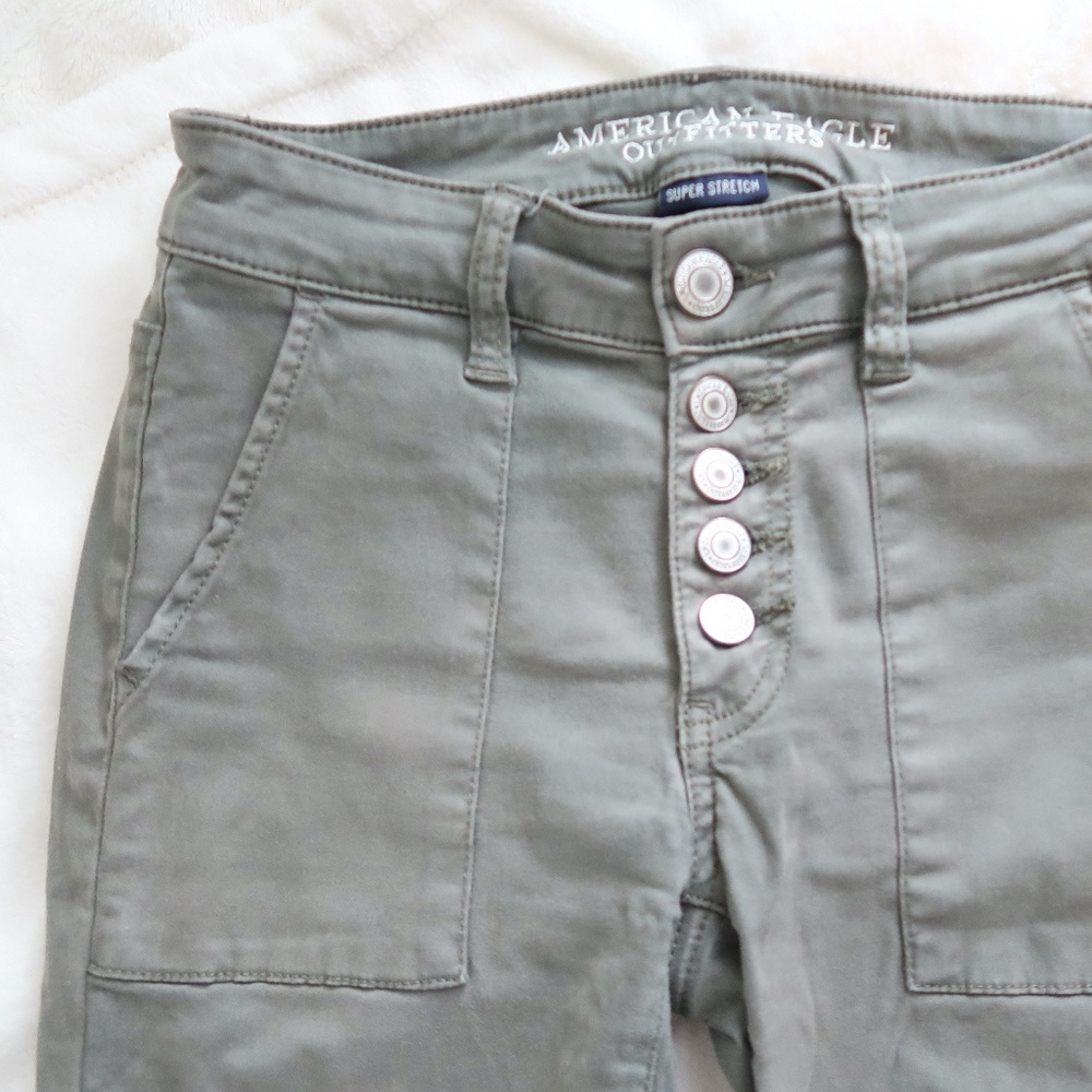 American Eagle Green Skinny Jeans Size 0